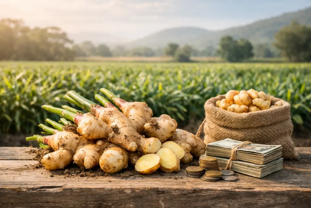Combien rapporte 1 hectare de gingembre ?