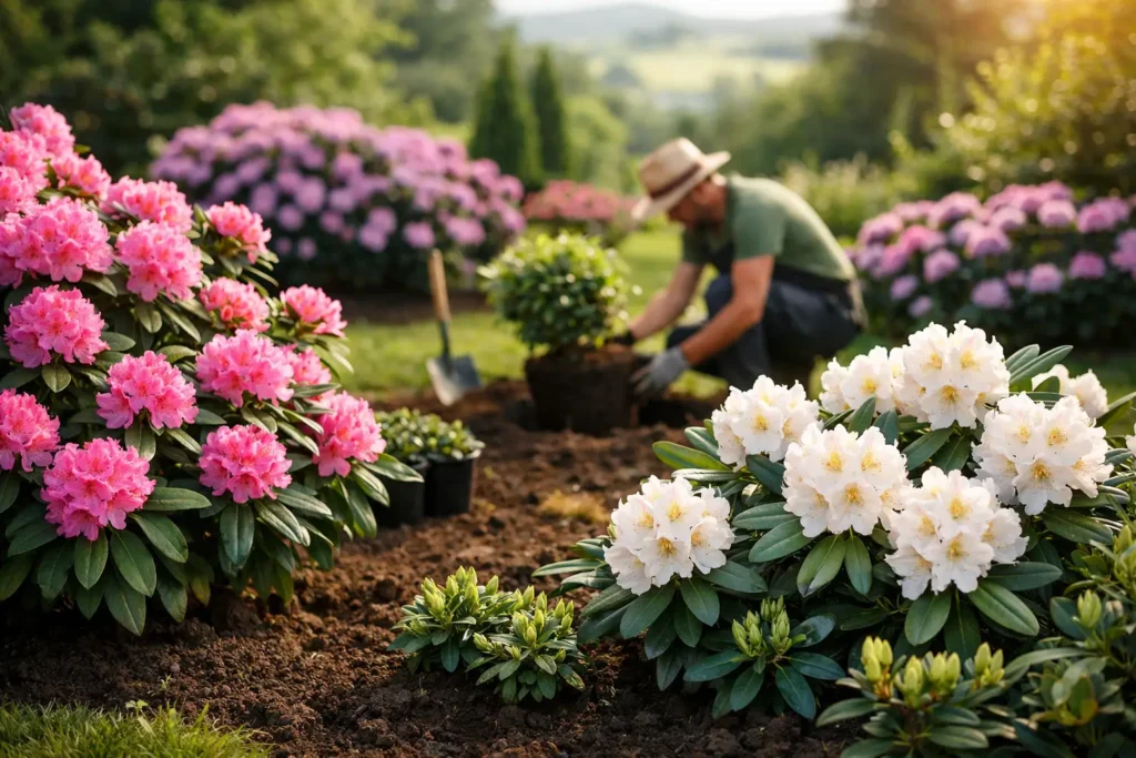 Rhododendron : plantation et floraison abondante