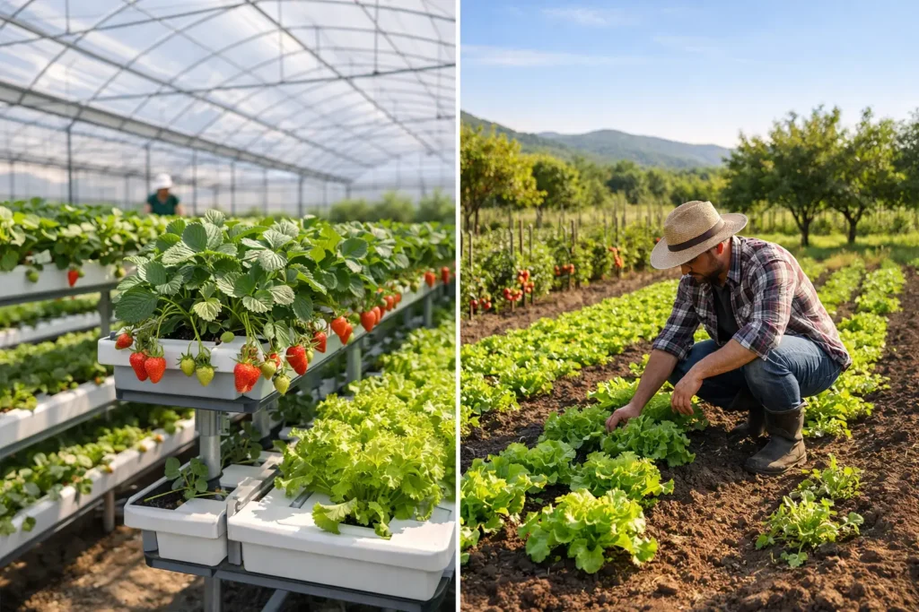 Production hors sol ou en pleine terre ?