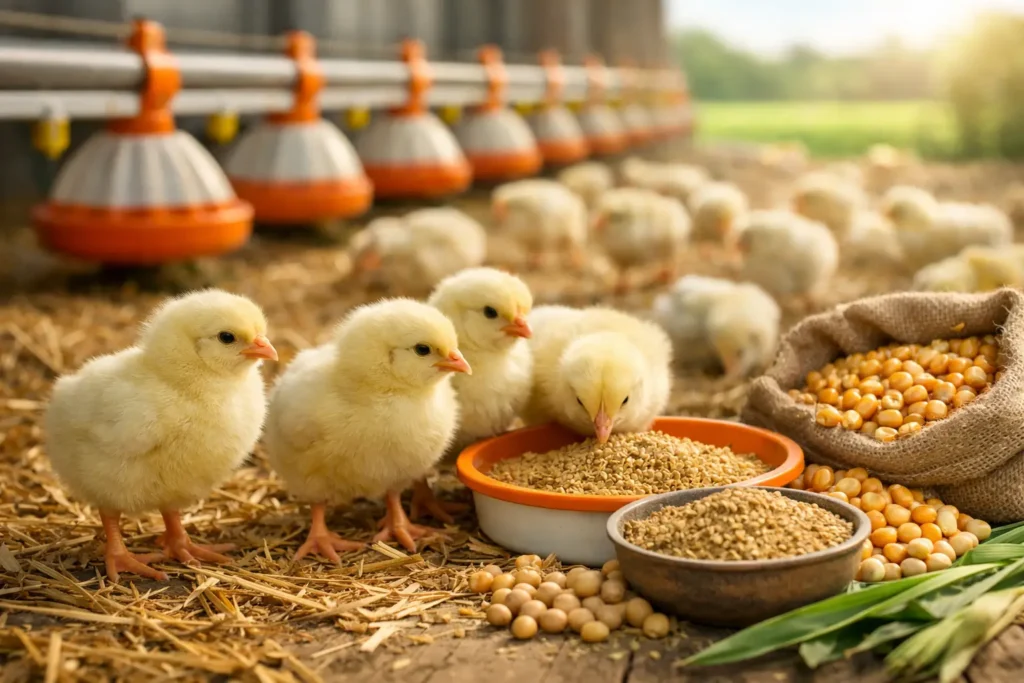 Programme alimentaire des poulets de chair de 1 à 42 jours